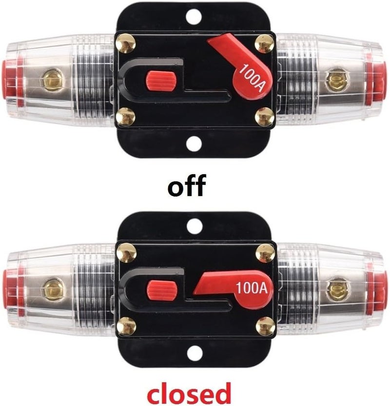 ANJOSHI 100A Auto Car Protection Stereo Switch Fuse Holders Inline Circuit Breaker Reset Fuse Inverter for Car Audio System Protection 12V-24V DC - Image 5
